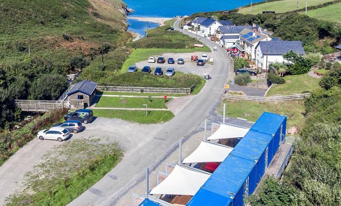 View of Cwmtydu and Ty Cwch